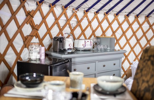 Hawes House | Kestrel Yurt sleeps up to 6 guests with hot tub and views across Wether Fell