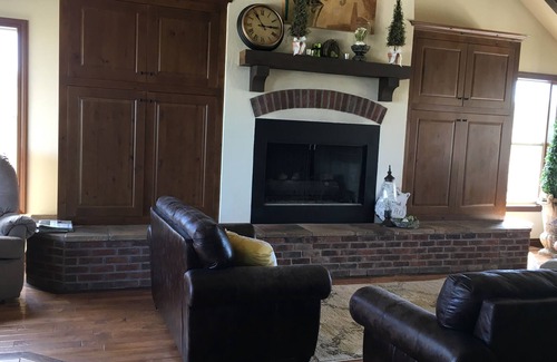 Yakima House | King bed in a room with a full bath in our home; a country setting with a view.