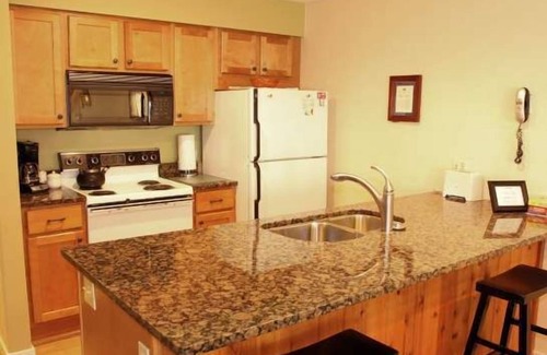 Harbor Springs Condo | Kitchen, Stone Fireplace, Jacuzzi. Trout Creek Condo #82 - 2 Bedrooms 2 Baths. Pools, Tennis, Hiking