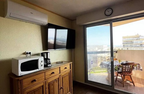 Le Port Apartment | Klimatisierte Kabine mit Blick auf den Yachthafen - Canet Port, 4 Personen