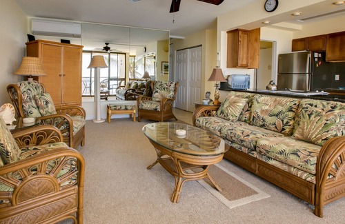 Poipu Condo | Kuhio Shores 415 Top Floor Oceanfront Condo with new central a/c