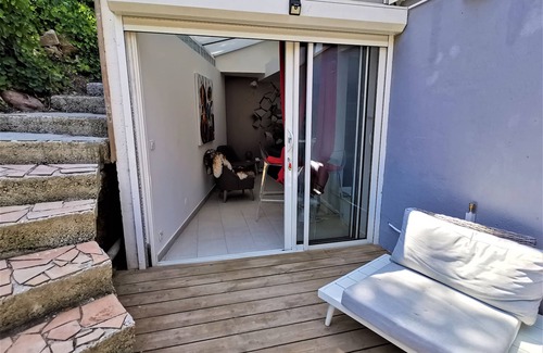 Ile du Levant Apartment | L'Océanite Studio 21m2 Sea view at the end of the Terrace Air conditioned
