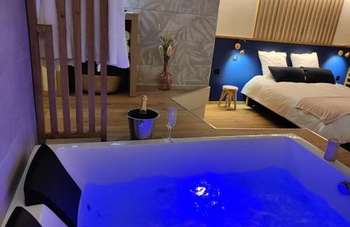 Sacy-le-Grand Apartment | LA BULLE ROMANTIQUE, Suite avec jacuzzi privatif
