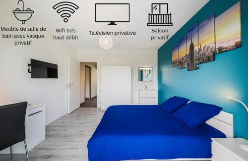 Secteur 3 Apartment | La coloc' Smart & Cosy - 4 chambres différentes et privatives sont disponible dans ce T4 de 80m2 en colocation - Jusqu'à 2 personnes par chambre - 1 lit double par chambre
