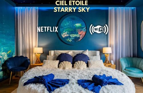 Cronenbourg Est Apartment | La Paillote Strasbourgeoise - Ciel étoilé - Bord de Mer - Parking gratuit - Vidéoprojecteur - Lit rond