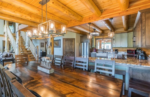 The Arbor Cabin | Lake Front Log Cabin with Double Decker Dock&Mtn. Views