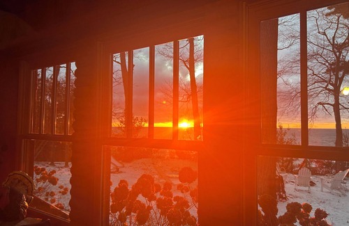 Muskegon Cottage | Lake Michigan 1945 Log Cabin Cottage Home North Muskegon Private Sandy Beach