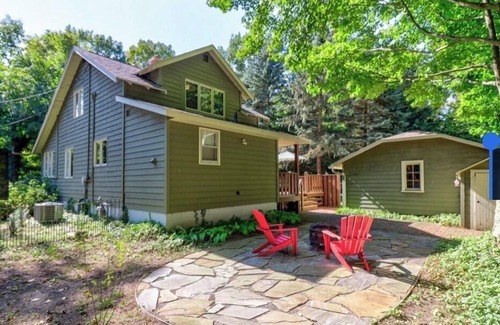 Holland House | Lake Michigan Beach Home in Holland, across st from beach, with firepit, grill