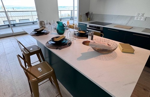 Evian-les-Bains Apartment | Lake view apartment, terraces, 2 bedrooms, open kitchen
