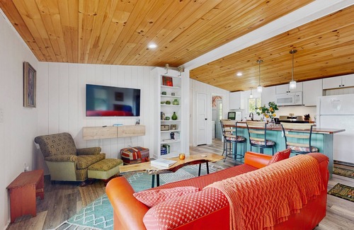Town of Jerusalem House | Lake-view home with private water access, dock, 2 kayaks, deck, & fireplaces