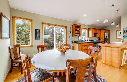 Cape Meares House | Lakefront escape with water views, grill, wrap-around deck - walk to beach