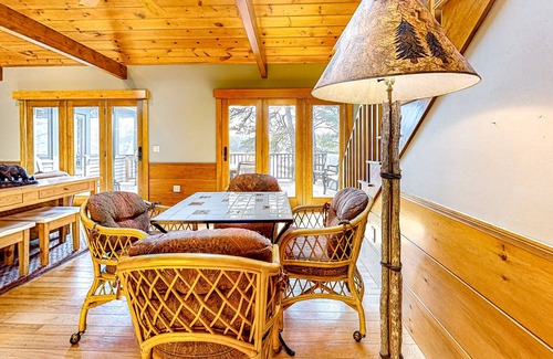 Freedom House | Lakefront home with a private beach, dock, grill, deck, W/D, and AC