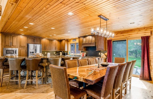 Conover House | Lakefront home with game rooms, dock, kayaks, private beach, fireplace, firepit