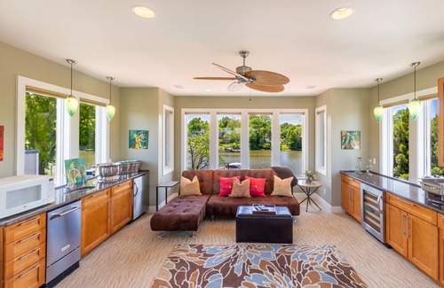 Annapolis House | Lakefront home with private pool, hot tub, outdoor space, central AC, & W/D