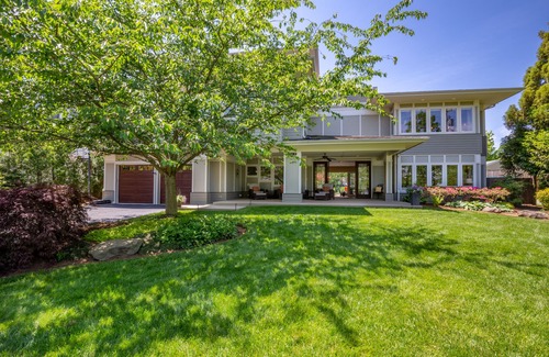 Annapolis House | Lakefront home with private pool, hot tub, outdoor space, central AC, & W/D