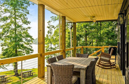 Arley House | Lakefront home with private dock, kayaks/SUP, firepit, decks, & Ping-Pong