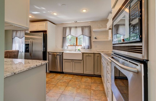 Forestdale House | Lakefront Home with Porch, Patio and Fenced Yard - Short Drive to Beach