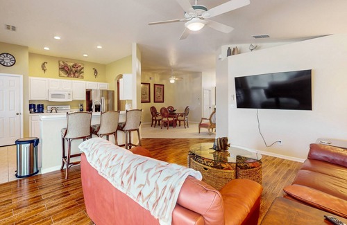 Beachwalk Isles House | Lakefront home with private heated outdoor pool, enclosed lanai, & central AC