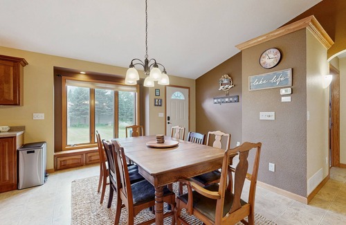 Friendship House | Lakefront home with grill, firepit, pool table, jetted tub