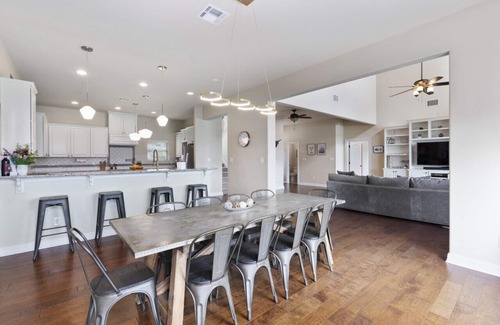 Point Venture House | Lakefront Home with Captained Part Boat, Private Dock, Beach, Game-room