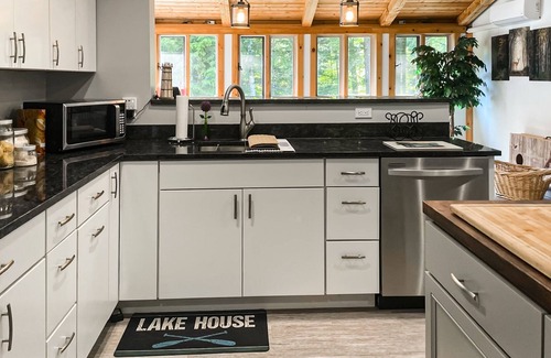 Mariaville House | Lakefront home with firepit, deck, seasonal lake access, fast WiFi, grill, views