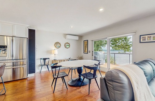 Malletts Bay House | Lakefront house, mountain views, hot tub, kayaks, floating dock, fireplace, bbq