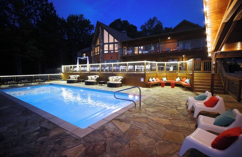 Mountain Home House | Lakefront House Sleeps 30 Heated Pool Hiking Trail 10 mins to Marina