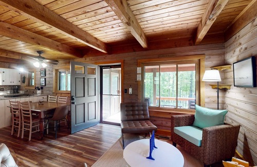 Mineral House | Lakefront house w/waterslide, hot tub, game room, & wood fireplace