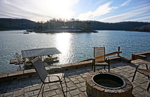 Big Creek House | Lakefront House with Hot Tub, 2 covered Decks, Boat Dock & Patio w/Firepit