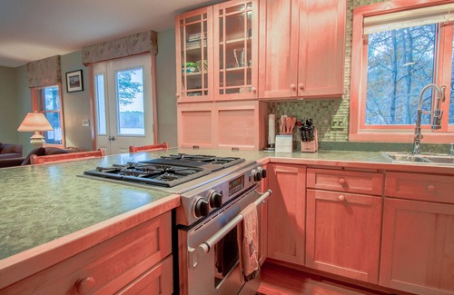 West Poland House | Lakefront kid-friendly home with dock & swing in great location - dog-friendly