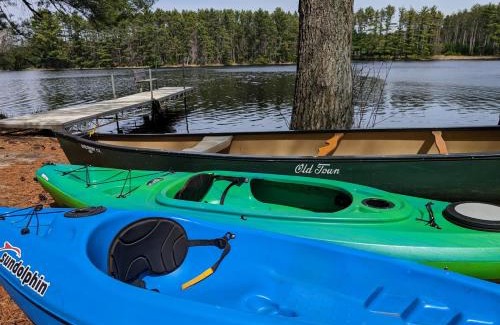 Black River Falls House | Lakefront Log Cabin Loft Kayaks Beach Ev