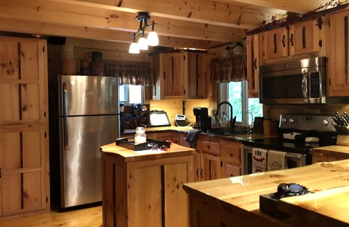 Bloomer Cabin | Lakefront log cabin! Fishing, UTV trails, outdoor kitchen & relaxation!