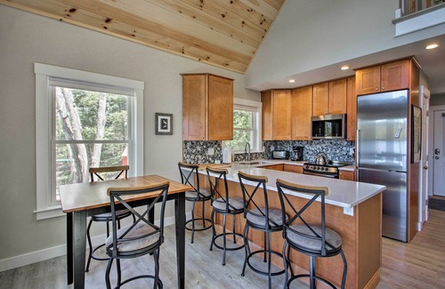 Meredith Cottage | Lakefront Meredith Home: Private Beach & Fire Pit!