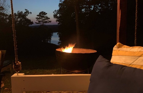 Elizabeth Cabin | Lakefront Remote Cabin in Ozark Mountains with Hot Tub amazing views & sunsets