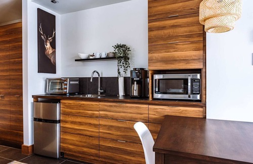 Lac Superieur Village Condo | Lakefront Studio with Resort, Mountain View