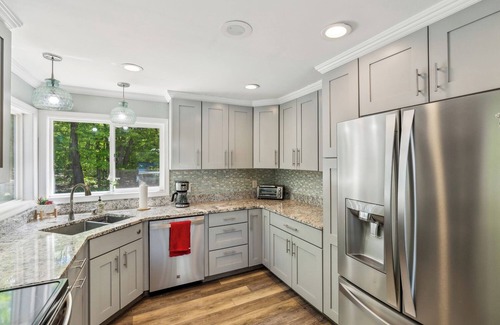 Gray House | Lakehouse on Little Sebago Lake with Private Beach, Dock, Kayaks and a Firepit