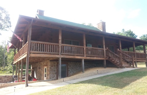 West Augusta House | Lakeside Log Home on Picturesque Private Farm