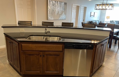 Arnolds Park Condo | Lakeside Luxury Sunsets Await! Modern Bridges Bay Condo with 6 waterpark passes