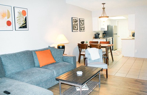 Desert Shores Condo | LAKEVIEW CONDO! Walking Paths, Pickleball, Pool/Spa