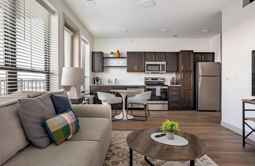 McCordsville Apartment | Landing | Modern 1BD, Gym, Rooftop Lounge
