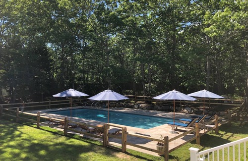 Hampton Bays House | Large 5 bedroom/5 bath secluded property with large heated pool on over an acre