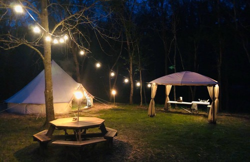Eureka Springs RV Rental | Large Canvas Bell Tent on Kings River