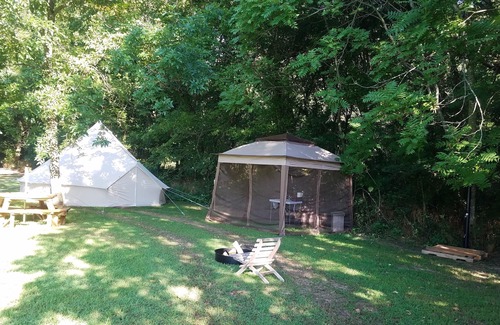 Eureka Springs RV Rental | Large Canvas Bell Tent on Kings River