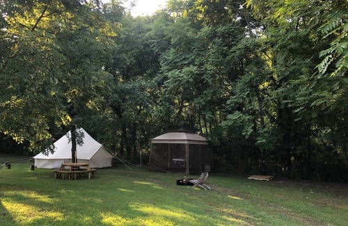 Eureka Springs RV Rental | Large Canvas Bell Tent on Kings River