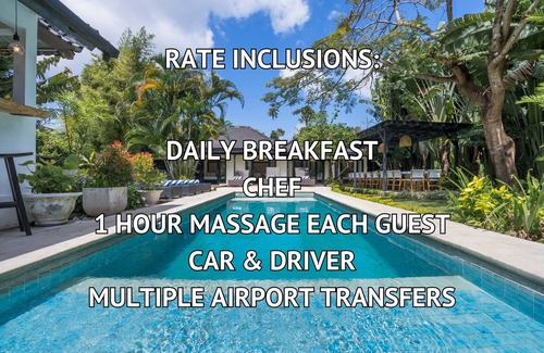 Petitenget Villa | LARGE GROUPS, 10 BDR, NR BEACH, GREAT INCLUSIONS