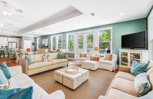 Four Mile Village House | Large Home on Nature Preserve w/ Screened-In Porch & Deck - Private Beach