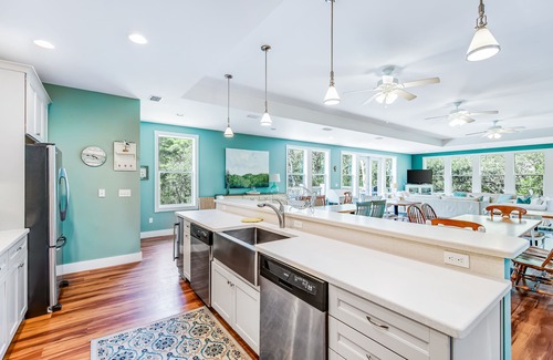 Four Mile Village House | Large Home on Nature Preserve w/ Screened-In Porch & Deck - Private Beach
