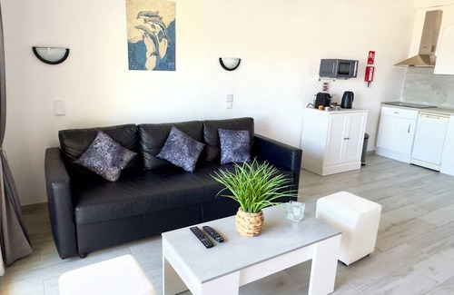 Patio Apartment | Les 3 Dauphins apartment with pool and sea view
