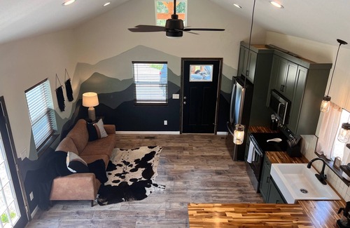 Lake George Cabin | Lil' White Buffalo - Tiny Lakehouse Glamping Cabin + RV Hookup