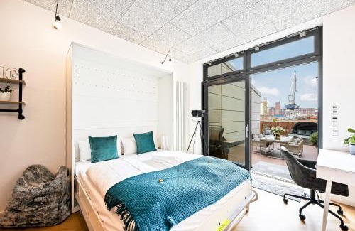 Neckarstadt-West Apartment | Lit Living - Luxus Loft - Box Spring - Air Con - BBQ - Panorama